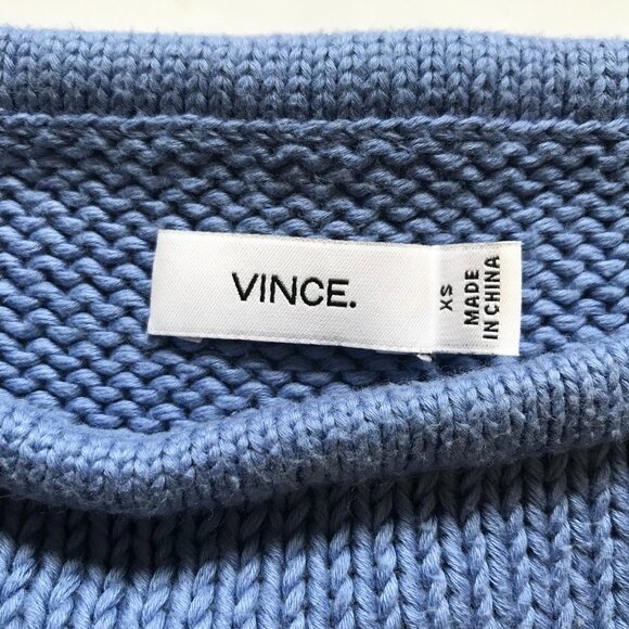 Vince Cocoon Ombre Sweater Pullover Womens XS Blue Shite Crew Neck Short Sleeve - Picture 6 of 12